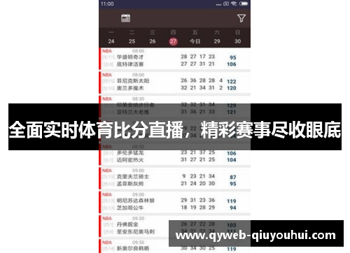 全面实时体育比分直播，精彩赛事尽收眼底